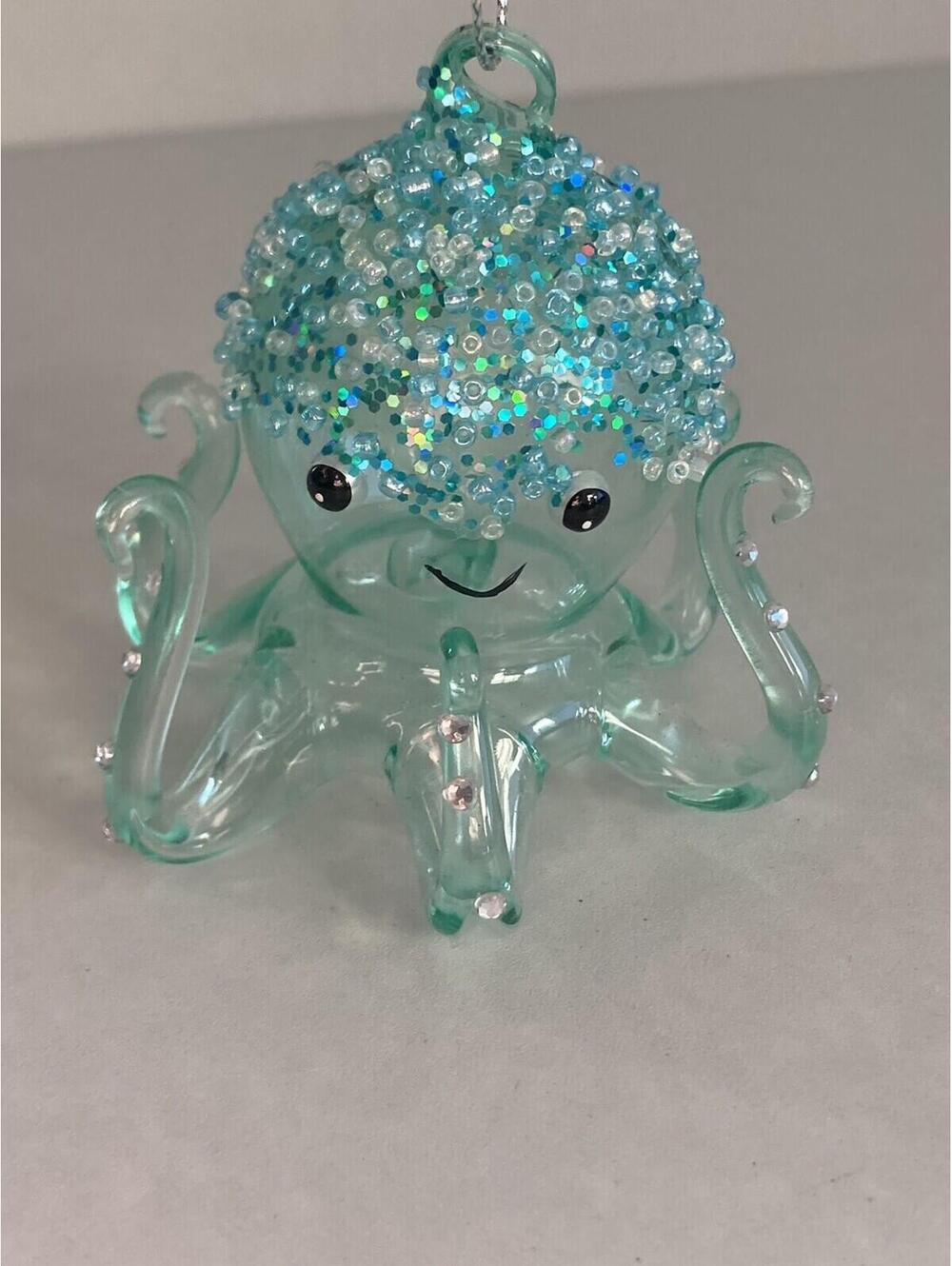 St. Nicholas Square Glass Blown Warm Wishes Octopus Christmas Ornament (3.25" H)